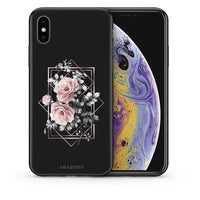 Thumbnail for Θήκη iPhone X/Xs Frame Flower από τη Smartfits με σχέδιο στο πίσω μέρος και μαύρο περίβλημα | iPhone X/Xs Frame Flower case with colorful back and black bezels
