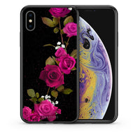 Thumbnail for Θήκη iPhone Xs Max Red Roses Flower από τη Smartfits με σχέδιο στο πίσω μέρος και μαύρο περίβλημα | iPhone Xs Max Red Roses Flower case with colorful back and black bezels
