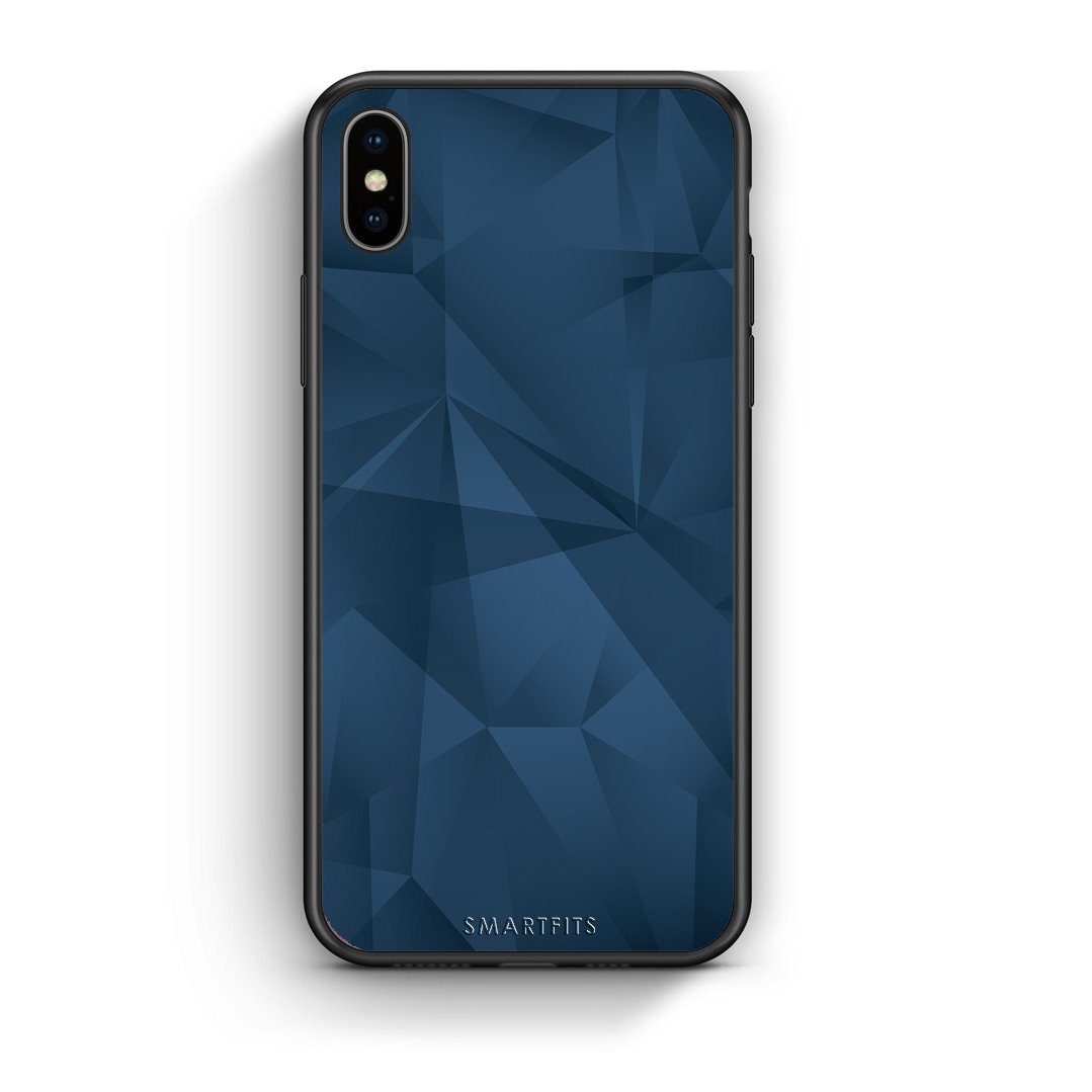 39 - iPhone X/Xs Blue Abstract Geometric case, cover, bumper