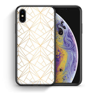 Thumbnail for Θήκη iPhone X/Xs Luxury White Geometric από τη Smartfits με σχέδιο στο πίσω μέρος και μαύρο περίβλημα | iPhone X/Xs Luxury White Geometric case with colorful back and black bezels