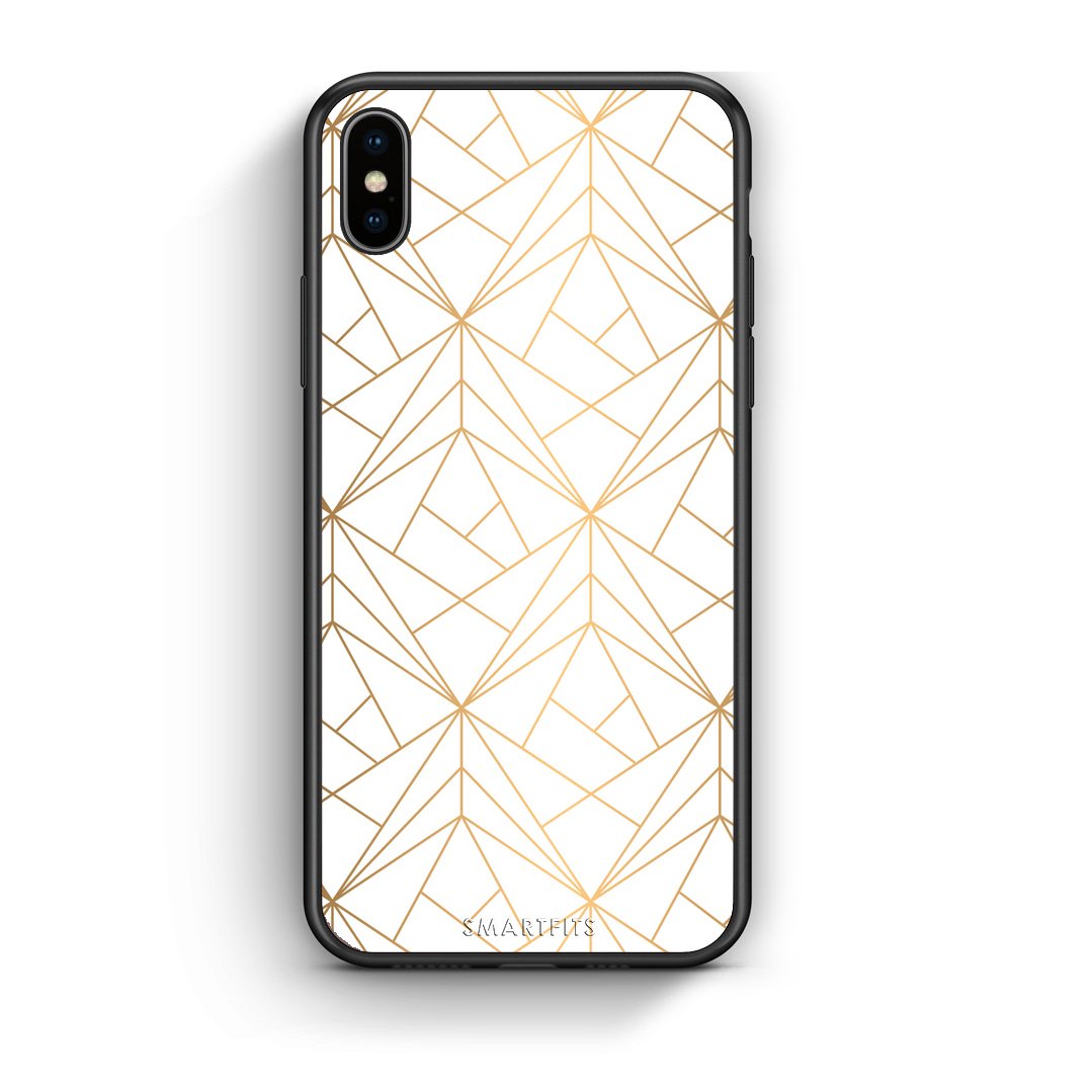 111 - iphone xs max Luxury White Geometric case, cover, bumper