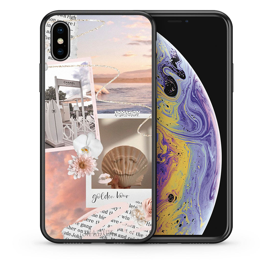 Θήκη Αγίου Βαλεντίνου iPhone X / Xs Golden Hour από τη Smartfits με σχέδιο στο πίσω μέρος και μαύρο περίβλημα | iPhone X / Xs Golden Hour case with colorful back and black bezels