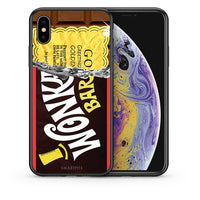 Thumbnail for Θήκη iPhone Xs Max Golden Ticket από τη Smartfits με σχέδιο στο πίσω μέρος και μαύρο περίβλημα | iPhone Xs Max Golden Ticket case with colorful back and black bezels