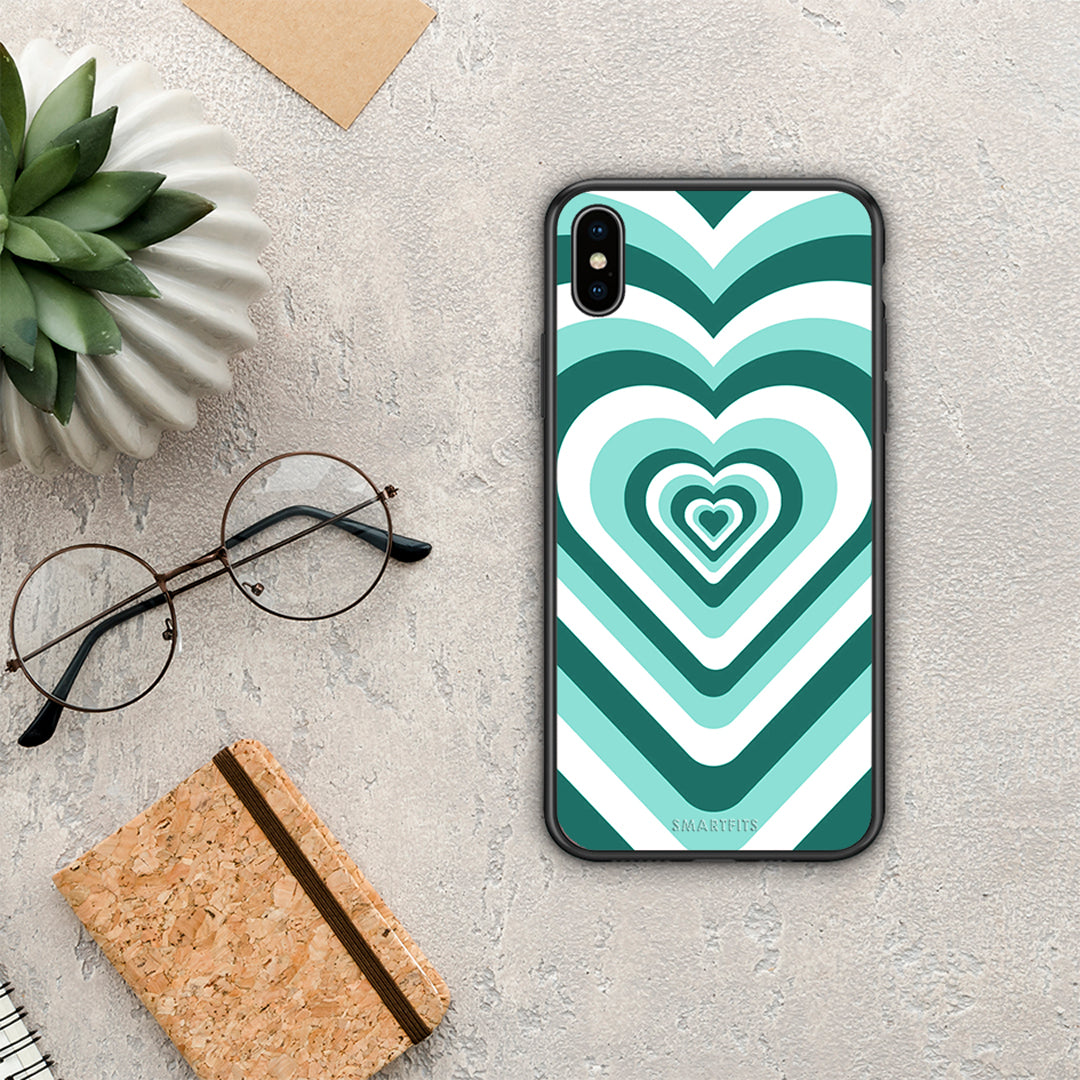 Green Hearts - iPhone X / Xs case