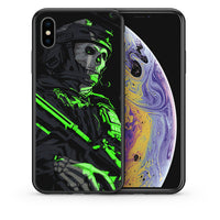 Thumbnail for Θήκη Αγίου Βαλεντίνου iPhone X / Xs Green Soldier από τη Smartfits με σχέδιο στο πίσω μέρος και μαύρο περίβλημα | iPhone X / Xs Green Soldier case with colorful back and black bezels