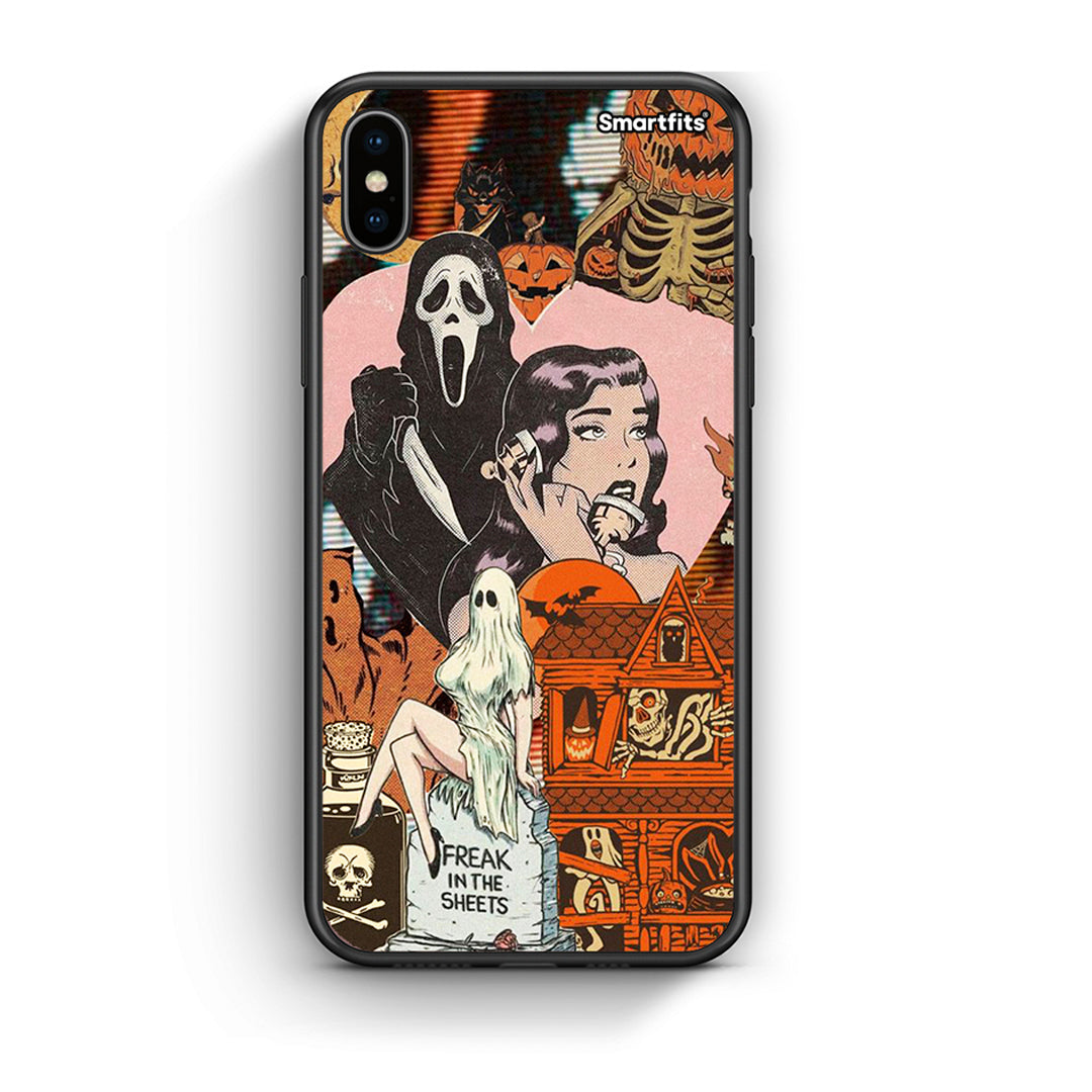 iphone xs max Halloween Collage Θήκη από τη Smartfits με σχέδιο στο πίσω μέρος και μαύρο περίβλημα | Smartphone case with colorful back and black bezels by Smartfits