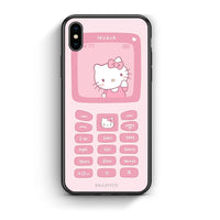 Thumbnail for iPhone X / Xs Hello Kitten Θήκη Αγίου Βαλεντίνου από τη Smartfits με σχέδιο στο πίσω μέρος και μαύρο περίβλημα | Smartphone case with colorful back and black bezels by Smartfits