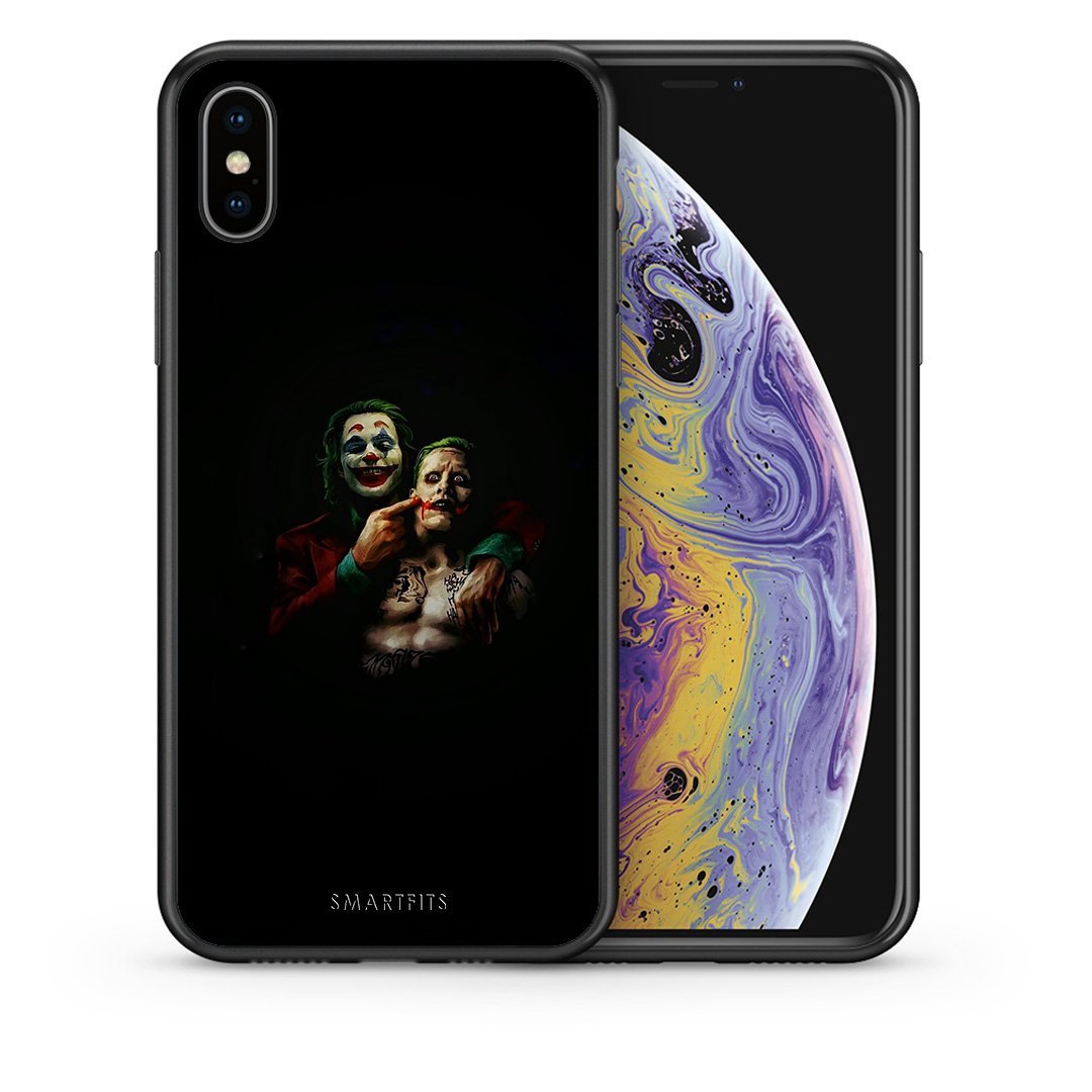 Θήκη iPhone X/Xs Clown Hero από τη Smartfits με σχέδιο στο πίσω μέρος και μαύρο περίβλημα | iPhone X/Xs Clown Hero case with colorful back and black bezels