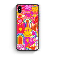 Thumbnail for iphone xs max Hippie Love θήκη από τη Smartfits με σχέδιο στο πίσω μέρος και μαύρο περίβλημα | Smartphone case with colorful back and black bezels by Smartfits