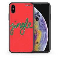 Thumbnail for Θήκη iPhone X/Xs Jingle Xmas από τη Smartfits με σχέδιο στο πίσω μέρος και μαύρο περίβλημα | iPhone X/Xs Jingle Xmas case with colorful back and black bezels