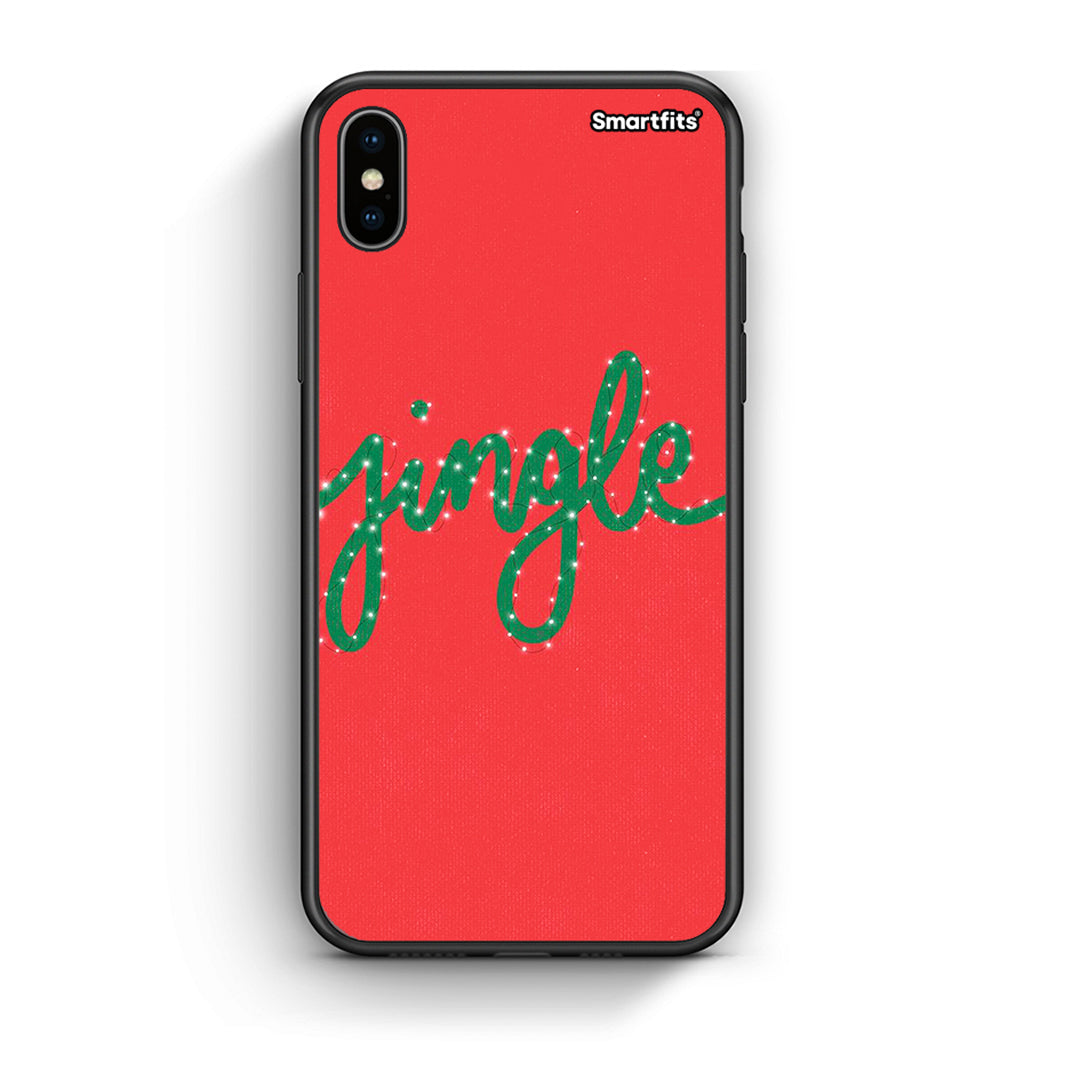 iPhone X/Xs Jingle Xmas θήκη από τη Smartfits με σχέδιο στο πίσω μέρος και μαύρο περίβλημα | Smartphone case with colorful back and black bezels by Smartfits