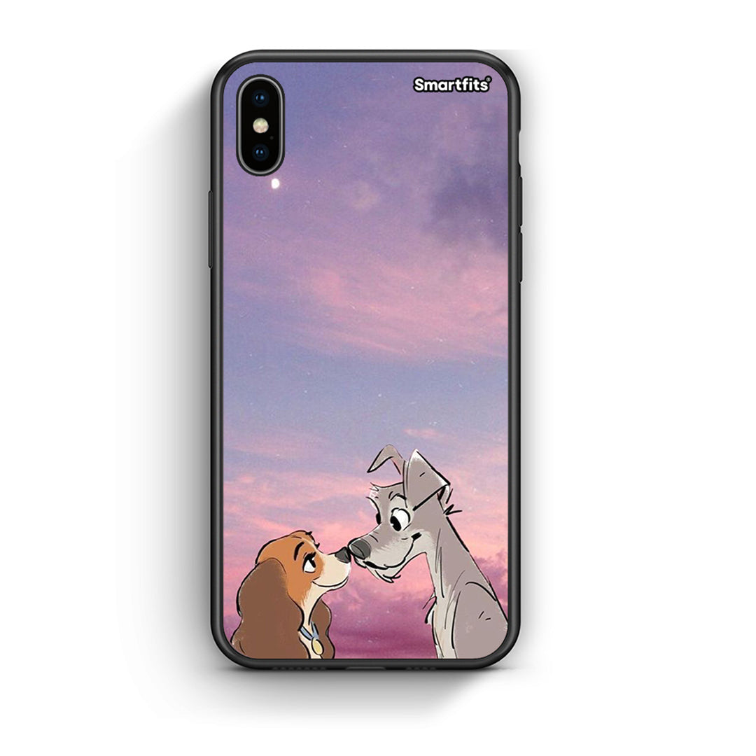 iPhone X/Xs Lady And Tramp θήκη από τη Smartfits με σχέδιο στο πίσω μέρος και μαύρο περίβλημα | Smartphone case with colorful back and black bezels by Smartfits