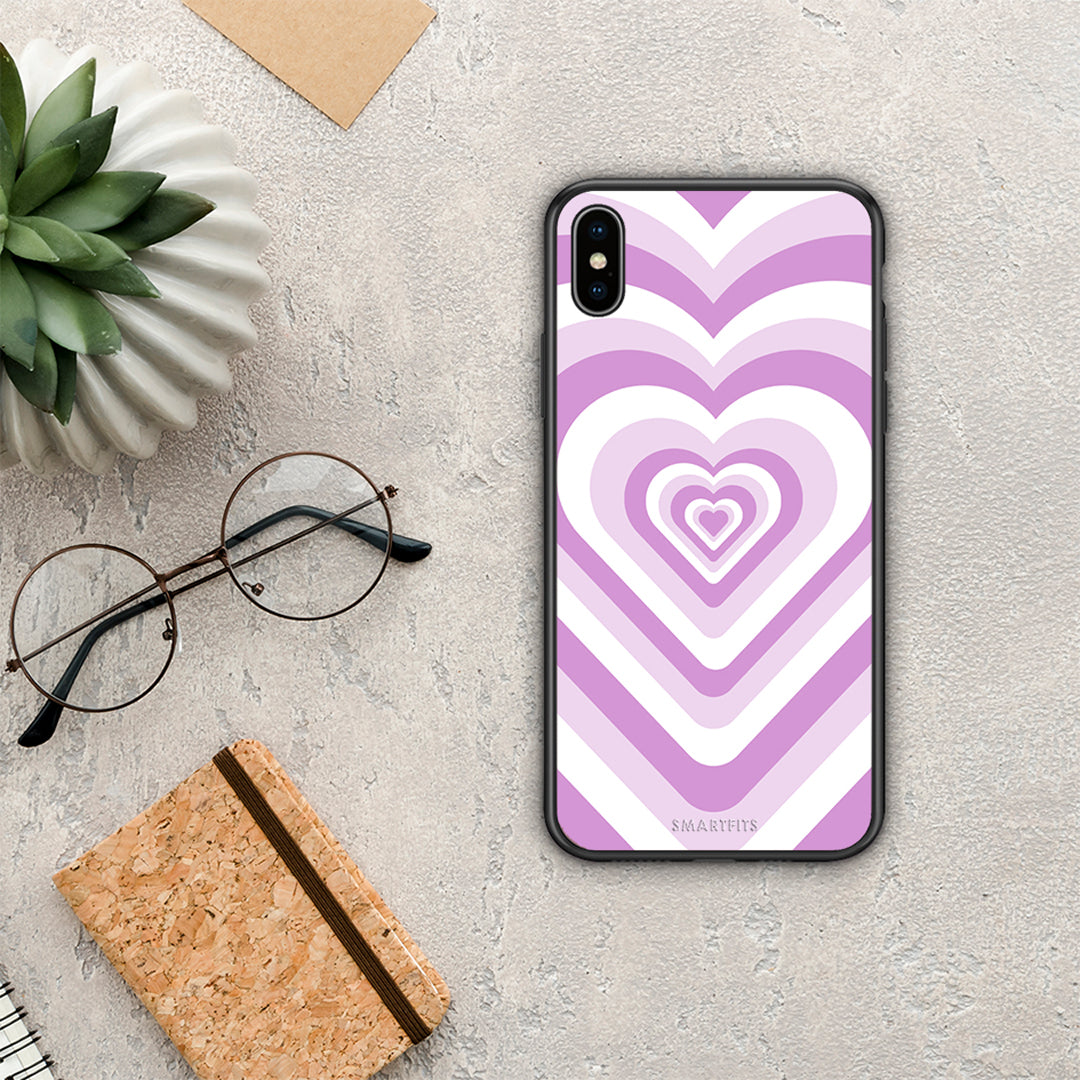 Lilac Hearts - iPhone Xs Max case