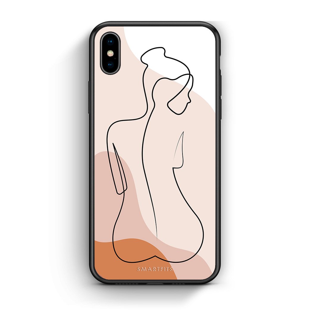 iphone xs max LineArt Woman θήκη από τη Smartfits με σχέδιο στο πίσω μέρος και μαύρο περίβλημα | Smartphone case with colorful back and black bezels by Smartfits