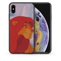 Thumbnail for Θήκη Αγίου Βαλεντίνου iPhone Xs Max Lion Love 1 από τη Smartfits με σχέδιο στο πίσω μέρος και μαύρο περίβλημα | iPhone Xs Max Lion Love 1 case with colorful back and black bezels