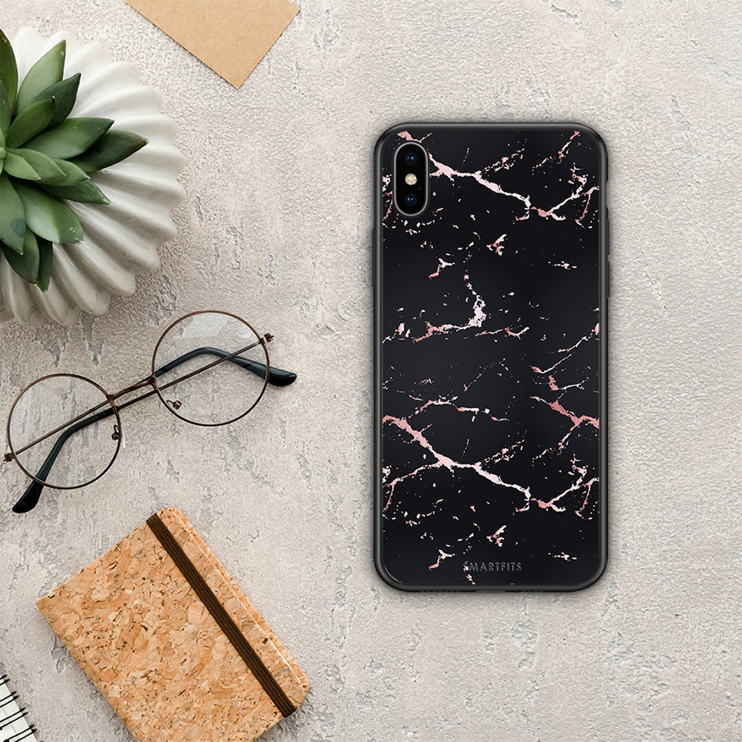 Marble Black Rosegold - iPhone Xs Max case