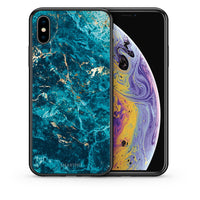 Thumbnail for Θήκη iPhone Xs Max Marble Blue από τη Smartfits με σχέδιο στο πίσω μέρος και μαύρο περίβλημα | iPhone Xs Max Marble Blue case with colorful back and black bezels