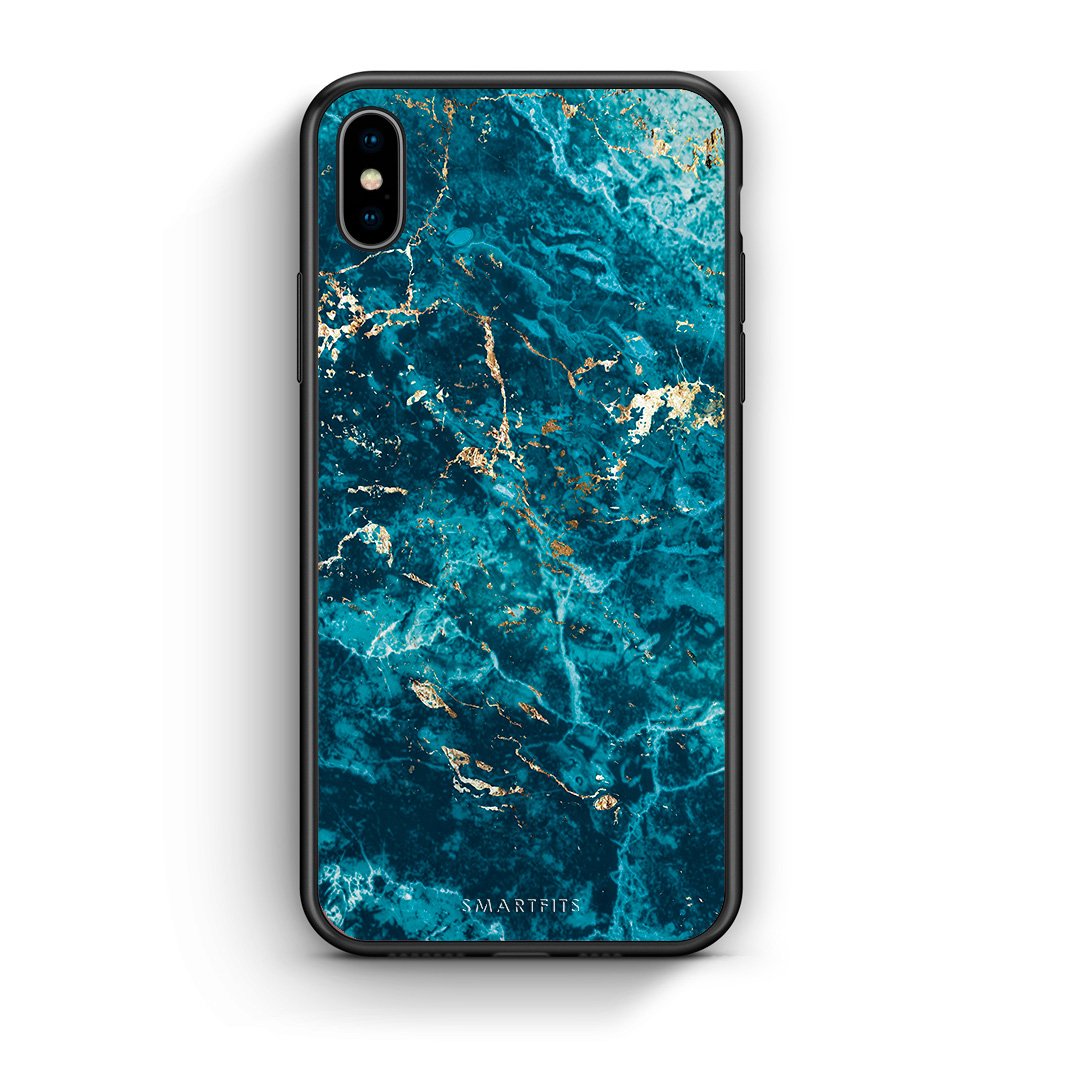 iphone xs max Marble Blue θήκη από τη Smartfits με σχέδιο στο πίσω μέρος και μαύρο περίβλημα | Smartphone case with colorful back and black bezels by Smartfits