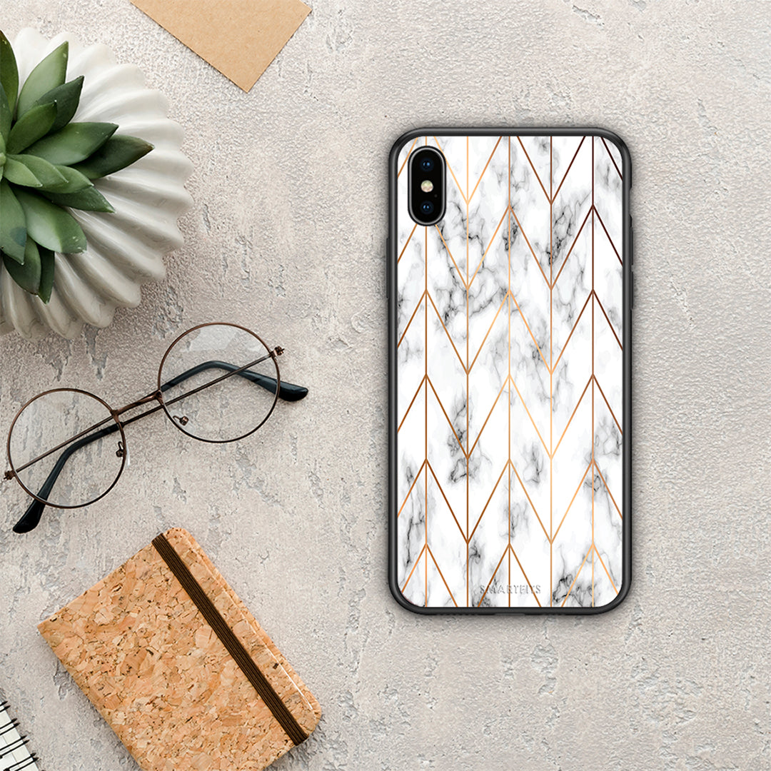 Marble Gold Geometric - iPhone Xs Max case