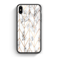Thumbnail for 44 - iPhone X/Xs Gold Geometric Marble case, cover, bumper