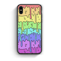 Thumbnail for iPhone X/Xs Melting Rainbow θήκη από τη Smartfits με σχέδιο στο πίσω μέρος και μαύρο περίβλημα | Smartphone case with colorful back and black bezels by Smartfits