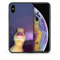 Thumbnail for Θήκη iPhone X/Xs Meme Duck από τη Smartfits με σχέδιο στο πίσω μέρος και μαύρο περίβλημα | iPhone X/Xs Meme Duck case with colorful back and black bezels