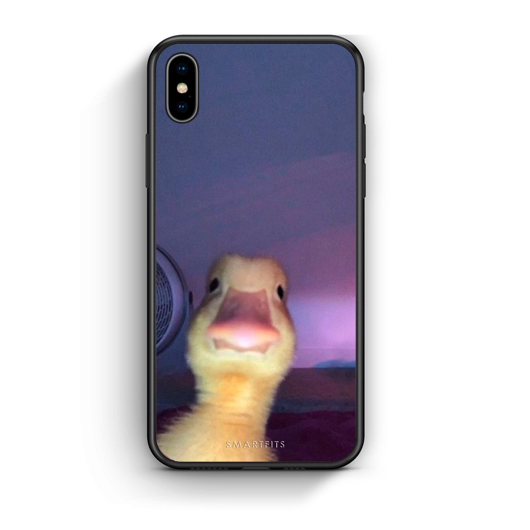 iPhone X/Xs Meme Duck θήκη από τη Smartfits με σχέδιο στο πίσω μέρος και μαύρο περίβλημα | Smartphone case with colorful back and black bezels by Smartfits
