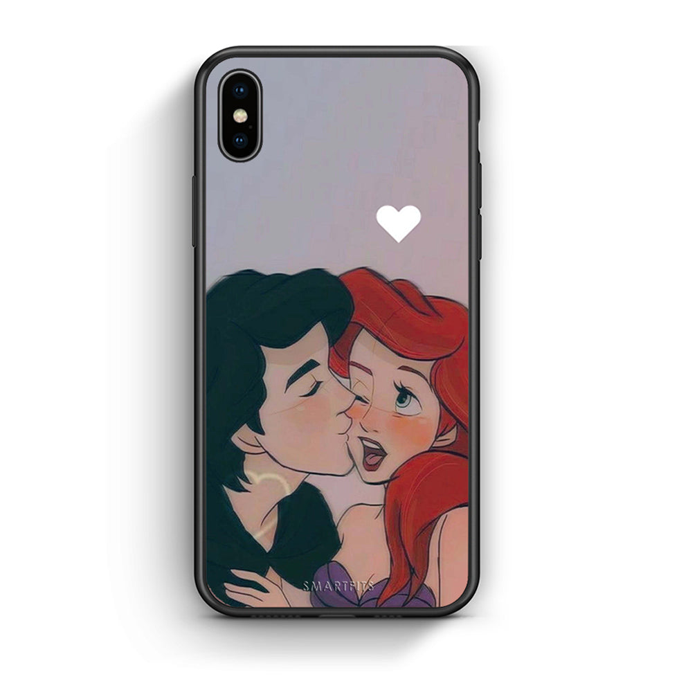 iPhone X / Xs Mermaid Love Θήκη Αγίου Βαλεντίνου από τη Smartfits με σχέδιο στο πίσω μέρος και μαύρο περίβλημα | Smartphone case with colorful back and black bezels by Smartfits