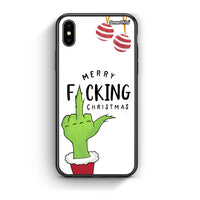 Thumbnail for iPhone X/Xs Merry F Xmas θήκη από τη Smartfits με σχέδιο στο πίσω μέρος και μαύρο περίβλημα | Smartphone case with colorful back and black bezels by Smartfits