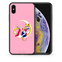 Thumbnail for Θήκη iPhone X/Xs Moon Girl από τη Smartfits με σχέδιο στο πίσω μέρος και μαύρο περίβλημα | iPhone X/Xs Moon Girl case with colorful back and black bezels