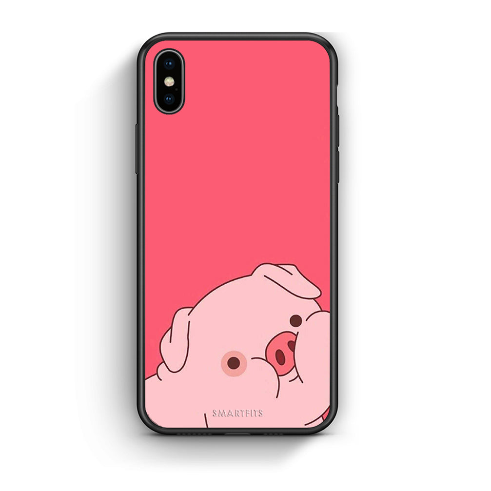 iphone xs max Pig Love 1 Θήκη Αγίου Βαλεντίνου από τη Smartfits με σχέδιο στο πίσω μέρος και μαύρο περίβλημα | Smartphone case with colorful back and black bezels by Smartfits