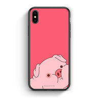 Thumbnail for iphone xs max Pig Love 1 Θήκη Αγίου Βαλεντίνου από τη Smartfits με σχέδιο στο πίσω μέρος και μαύρο περίβλημα | Smartphone case with colorful back and black bezels by Smartfits