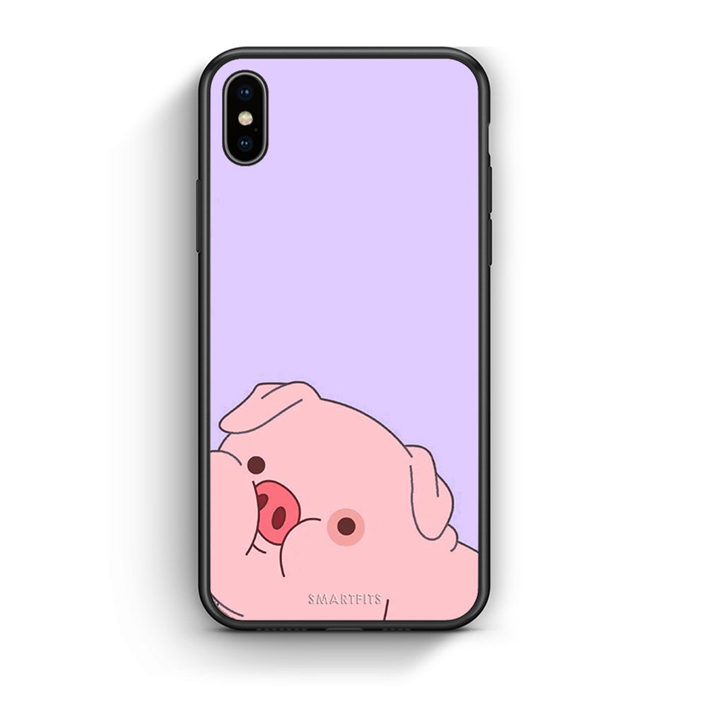 iphone xs max Pig Love 2 Θήκη Αγίου Βαλεντίνου από τη Smartfits με σχέδιο στο πίσω μέρος και μαύρο περίβλημα | Smartphone case with colorful back and black bezels by Smartfits