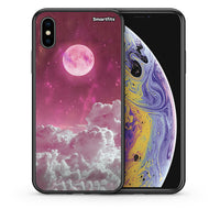 Thumbnail for Θήκη iPhone X / Xs Pink Moon από τη Smartfits με σχέδιο στο πίσω μέρος και μαύρο περίβλημα | iPhone X / Xs Pink Moon case with colorful back and black bezels