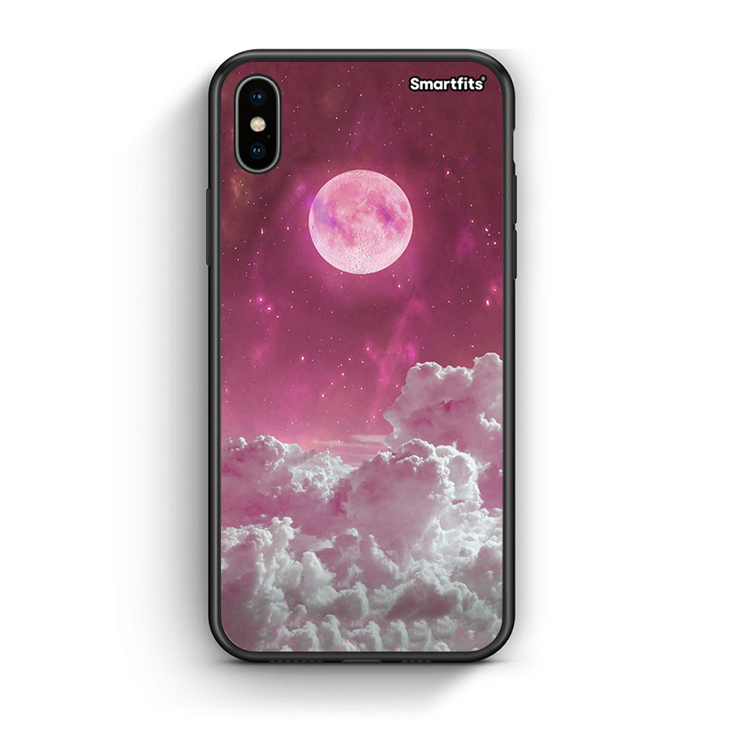 iPhone X / Xs Pink Moon Θήκη από τη Smartfits με σχέδιο στο πίσω μέρος και μαύρο περίβλημα | Smartphone case with colorful back and black bezels by Smartfits