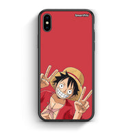 Thumbnail for iphone xs max Pirate Luffy Θήκη από τη Smartfits με σχέδιο στο πίσω μέρος και μαύρο περίβλημα | Smartphone case with colorful back and black bezels by Smartfits
