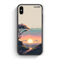 Thumbnail for iPhone X / Xs Pixel Sunset Θήκη από τη Smartfits με σχέδιο στο πίσω μέρος και μαύρο περίβλημα | Smartphone case with colorful back and black bezels by Smartfits
