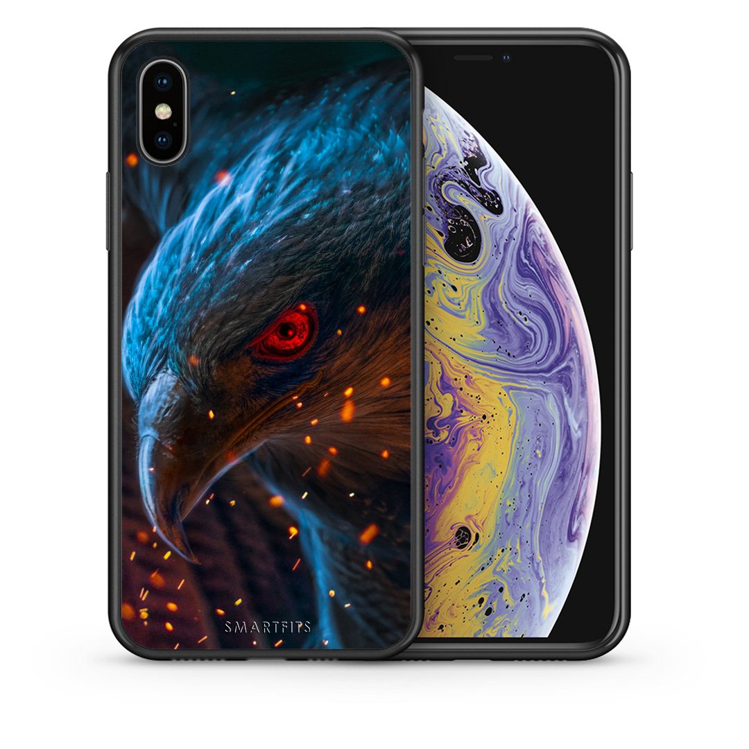 Θήκη iPhone Xs Max Eagle PopArt από τη Smartfits με σχέδιο στο πίσω μέρος και μαύρο περίβλημα | iPhone Xs Max Eagle PopArt case with colorful back and black bezels
