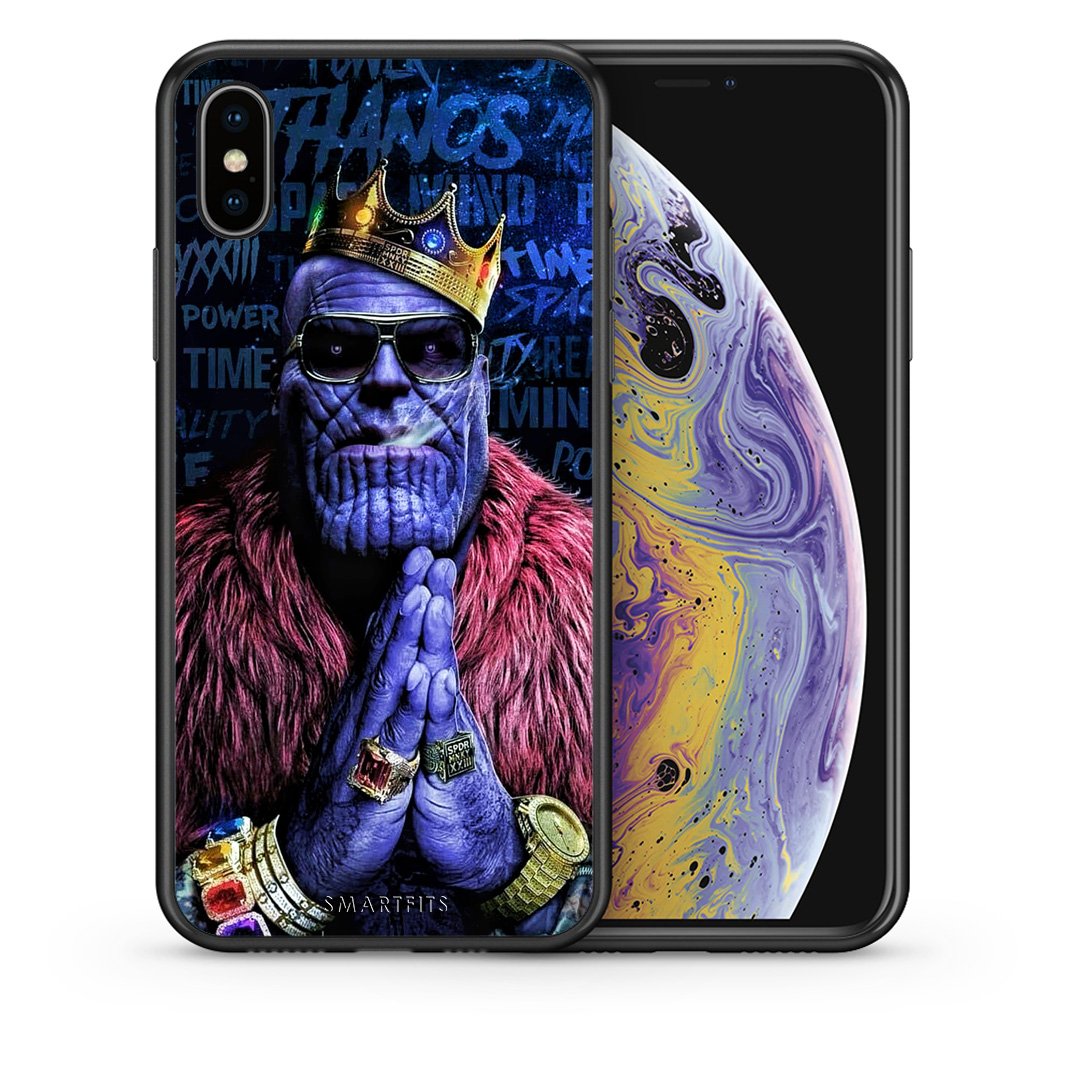 Θήκη iPhone X/Xs Thanos PopArt από τη Smartfits με σχέδιο στο πίσω μέρος και μαύρο περίβλημα | iPhone X/Xs Thanos PopArt case with colorful back and black bezels