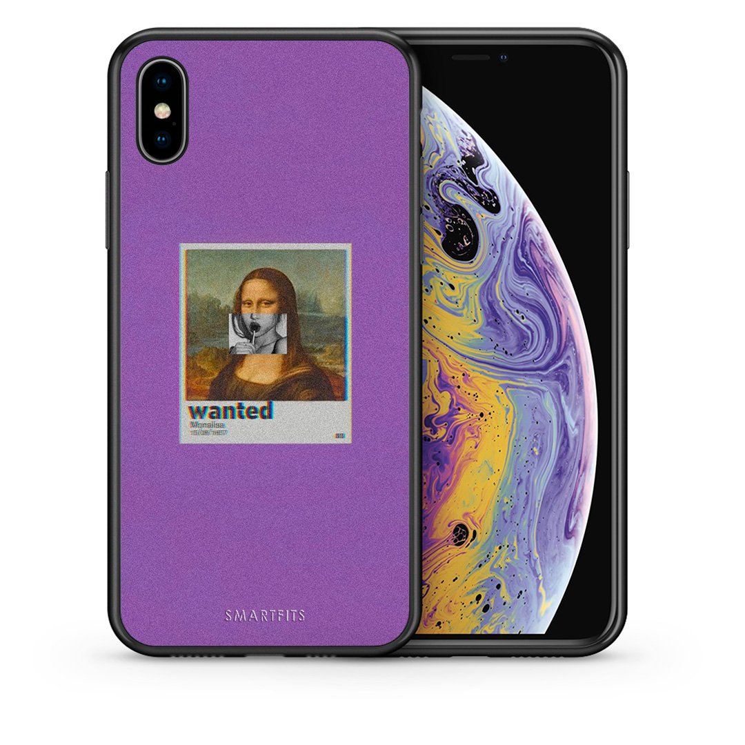 Θήκη iPhone X/Xs Monalisa Popart από τη Smartfits με σχέδιο στο πίσω μέρος και μαύρο περίβλημα | iPhone X/Xs Monalisa Popart case with colorful back and black bezels