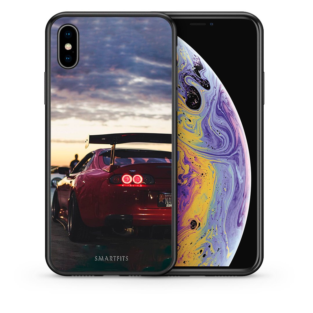Θήκη iPhone Xs Max Racing Supra από τη Smartfits με σχέδιο στο πίσω μέρος και μαύρο περίβλημα | iPhone Xs Max Racing Supra case with colorful back and black bezels