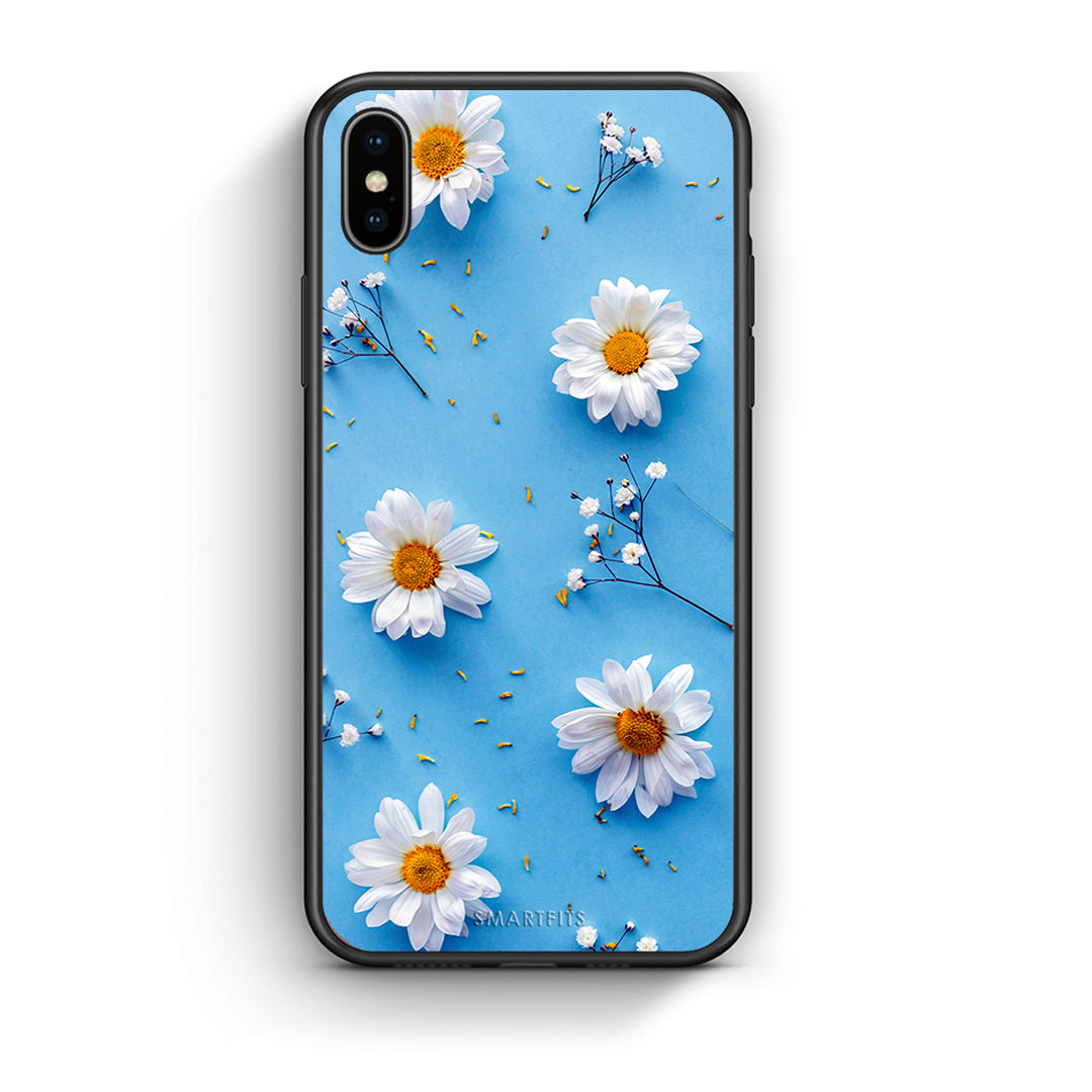 iphone xs max Real Daisies θήκη από τη Smartfits με σχέδιο στο πίσω μέρος και μαύρο περίβλημα | Smartphone case with colorful back and black bezels by Smartfits