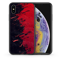Thumbnail for Θήκη Αγίου Βαλεντίνου iPhone X / Xs Red Paint από τη Smartfits με σχέδιο στο πίσω μέρος και μαύρο περίβλημα | iPhone X / Xs Red Paint case with colorful back and black bezels