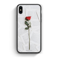 Thumbnail for iPhone X/Xs Red Rose θήκη από τη Smartfits με σχέδιο στο πίσω μέρος και μαύρο περίβλημα | Smartphone case with colorful back and black bezels by Smartfits