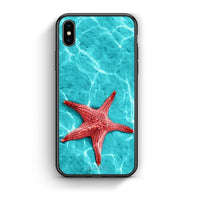 Thumbnail for iPhone X / Xs Red Starfish Θήκη από τη Smartfits με σχέδιο στο πίσω μέρος και μαύρο περίβλημα | Smartphone case with colorful back and black bezels by Smartfits