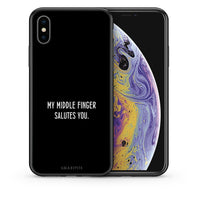Thumbnail for Θήκη iPhone X/Xs Salute από τη Smartfits με σχέδιο στο πίσω μέρος και μαύρο περίβλημα | iPhone X/Xs Salute case with colorful back and black bezels