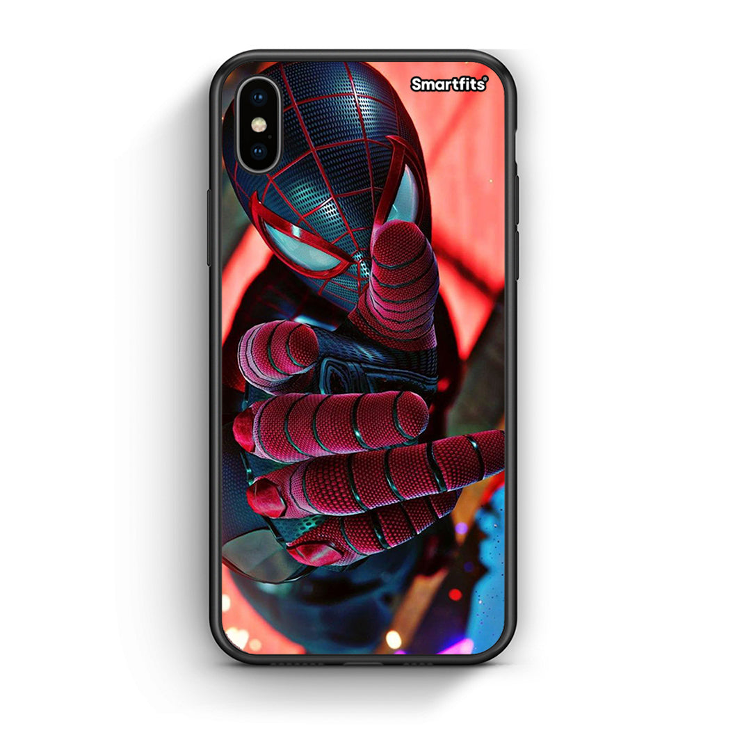 iphone xs max Spider Hand Θήκη από τη Smartfits με σχέδιο στο πίσω μέρος και μαύρο περίβλημα | Smartphone case with colorful back and black bezels by Smartfits