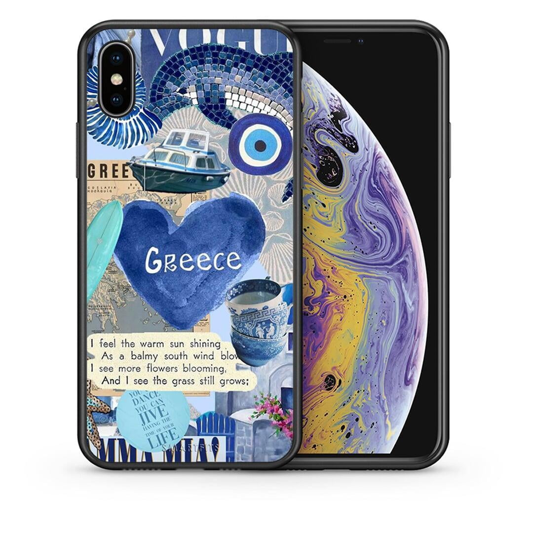 Θήκη iPhone X / Xs Summer In Greece από τη Smartfits με σχέδιο στο πίσω μέρος και μαύρο περίβλημα | iPhone X / Xs Summer In Greece case with colorful back and black bezels