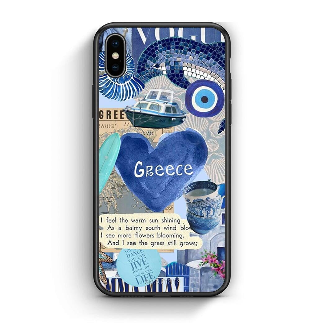 iPhone X / Xs Summer In Greece Θήκη από τη Smartfits με σχέδιο στο πίσω μέρος και μαύρο περίβλημα | Smartphone case with colorful back and black bezels by Smartfits