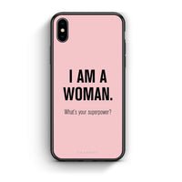 Thumbnail for iphone xs max Superpower Woman θήκη από τη Smartfits με σχέδιο στο πίσω μέρος και μαύρο περίβλημα | Smartphone case with colorful back and black bezels by Smartfits